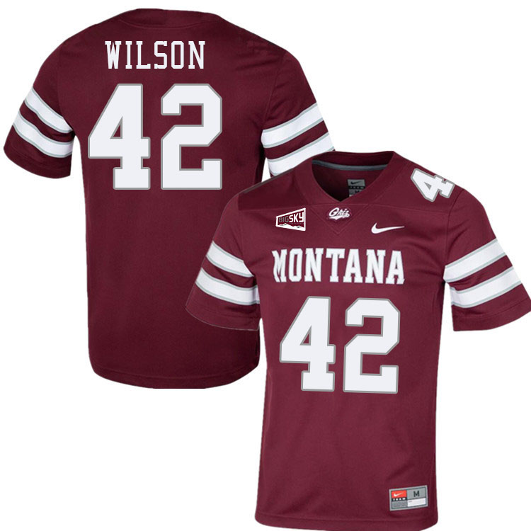 Riley Wilson Montana Grizzlies Jersey,University Of Montana Grizzlies #42 Riley Wilson Jersey-Maroon